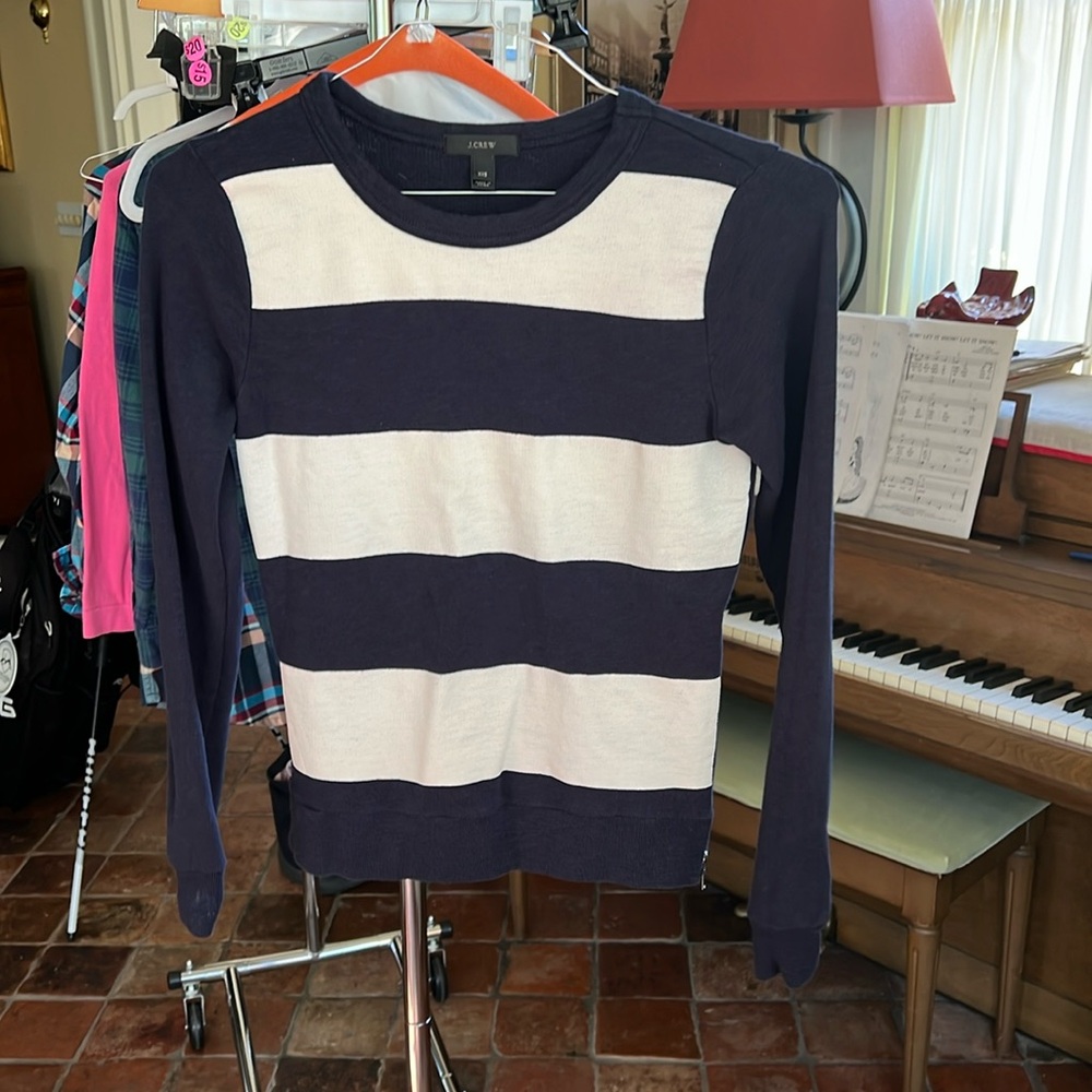 J Crew striped jersey knit sweatshirt size xxs
